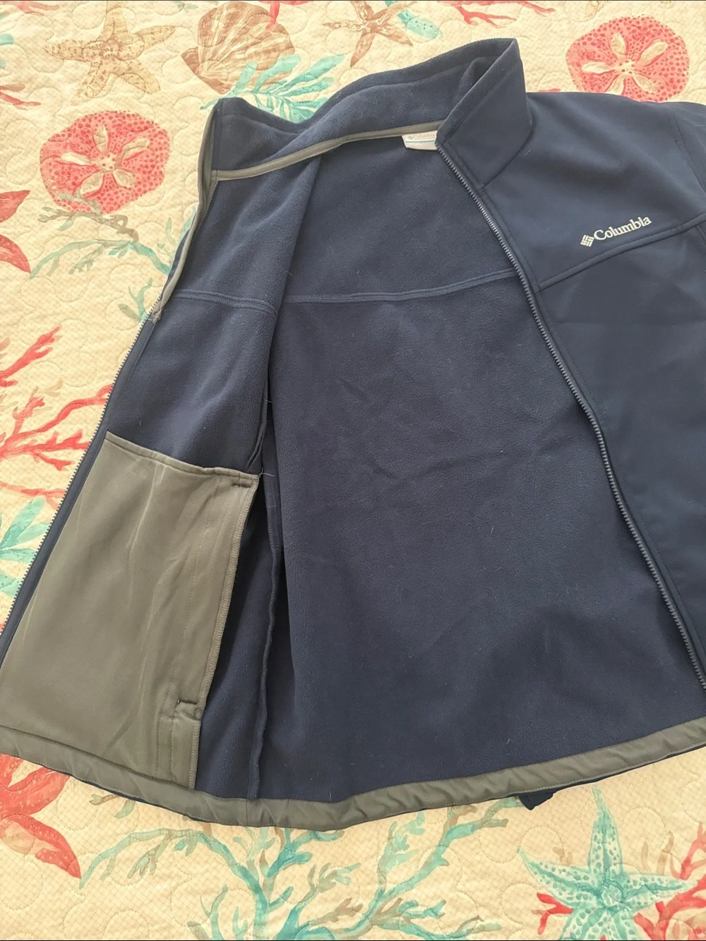 Columbia Dark Blue Full-Zip Softshell Jacket